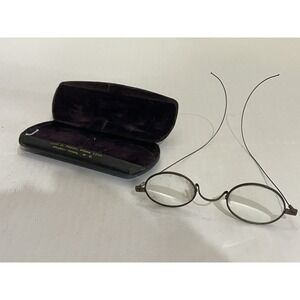 Vintage Wire Rim Eyeglasses Glasses W/case